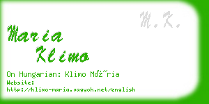 maria klimo business card